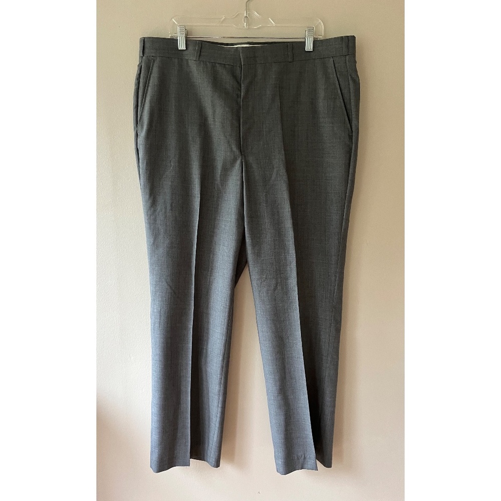 Puritan 40x30 Dress Pants Mens Gray Flat Front‎ Adjustable Waist Belt Loop Zip